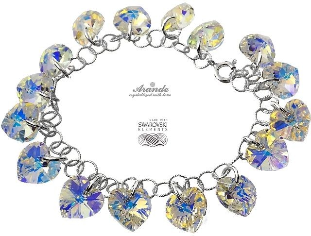 Swarovski Arande NOWE Bransoletka Serca Srebro KOLORY 4311373997