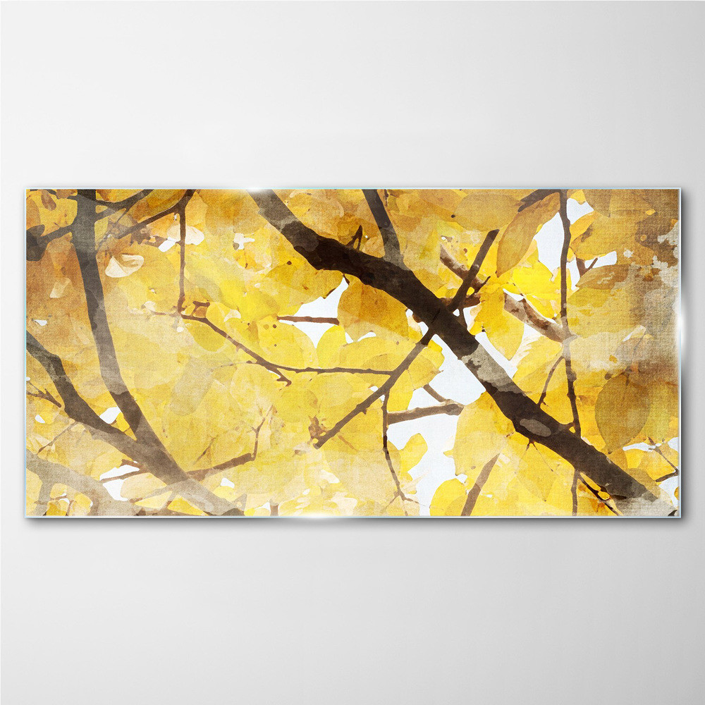 PL Coloray Obraz Szklany drzewo gałęzie liście 120x60cm
