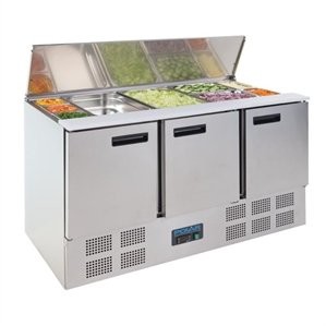 Polar Refrigeration Stół sałatkowy 3-drzwiowy | 2°C do 8°C | 1370x700x(H)885mm | 368L G607