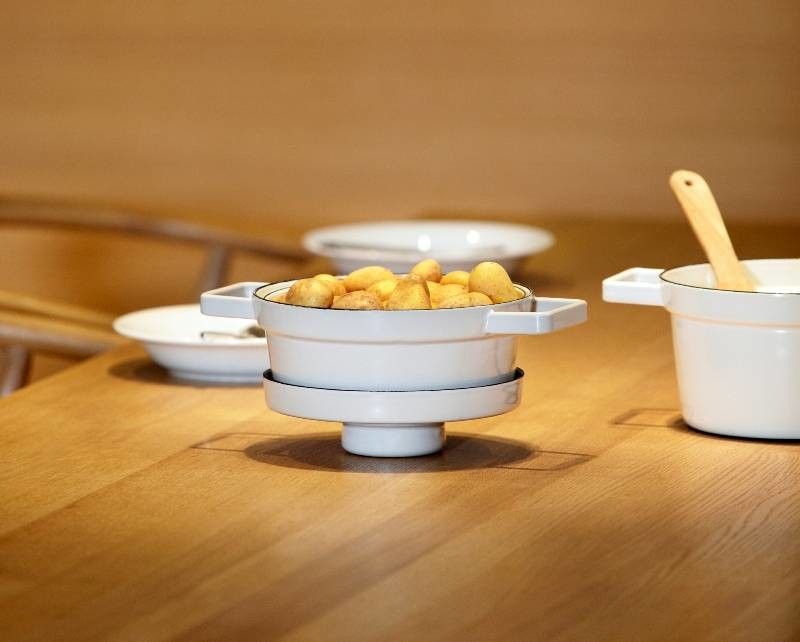 Riess Garnek ceramiczny 1,2l Aromapots jasny szary 20 cm niski