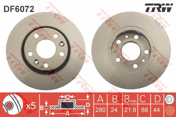 TRW Tarcza hamulcowa DF6072
