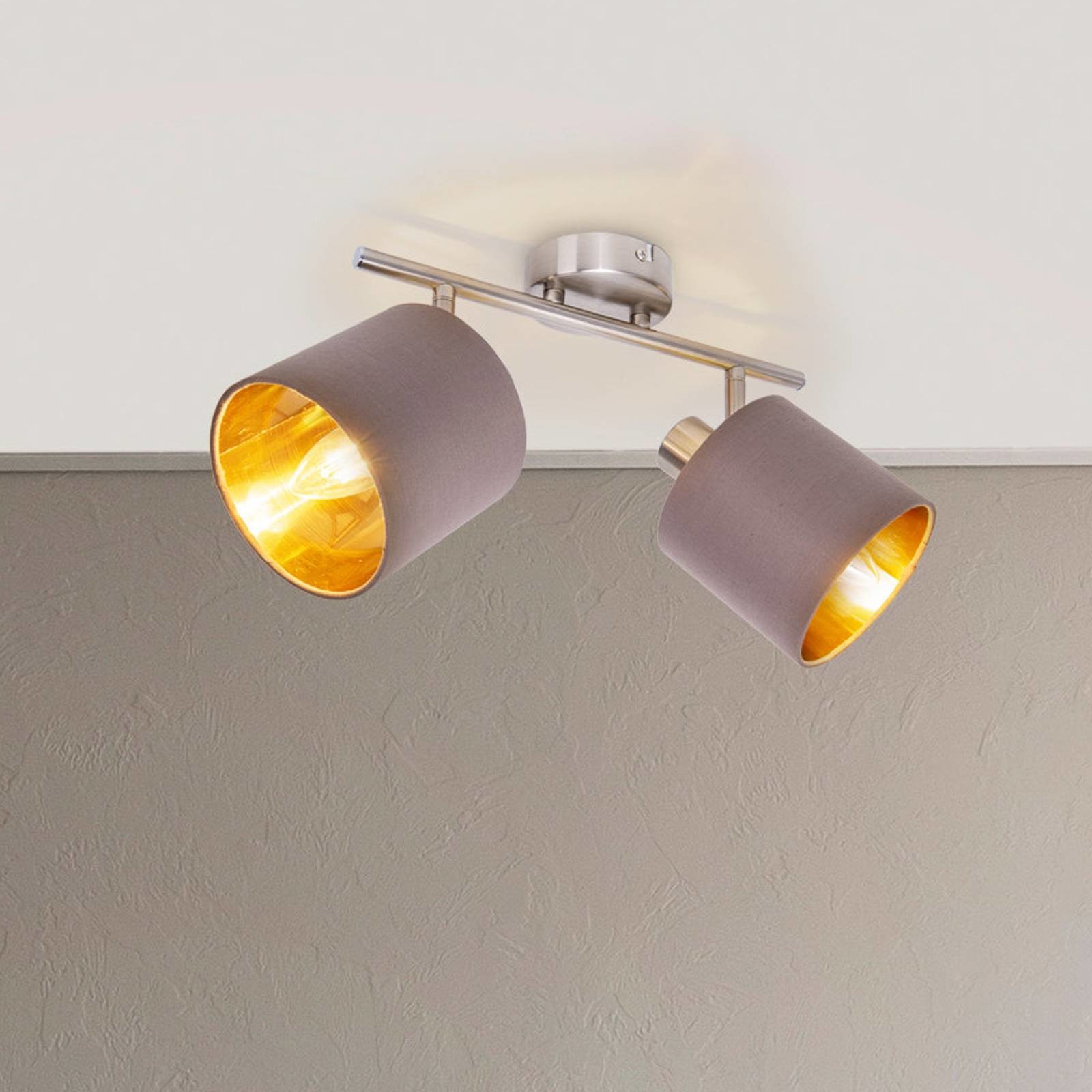 Näve Lampa sufitowa Maron 2-pkt. tkanina, brązowa/złota