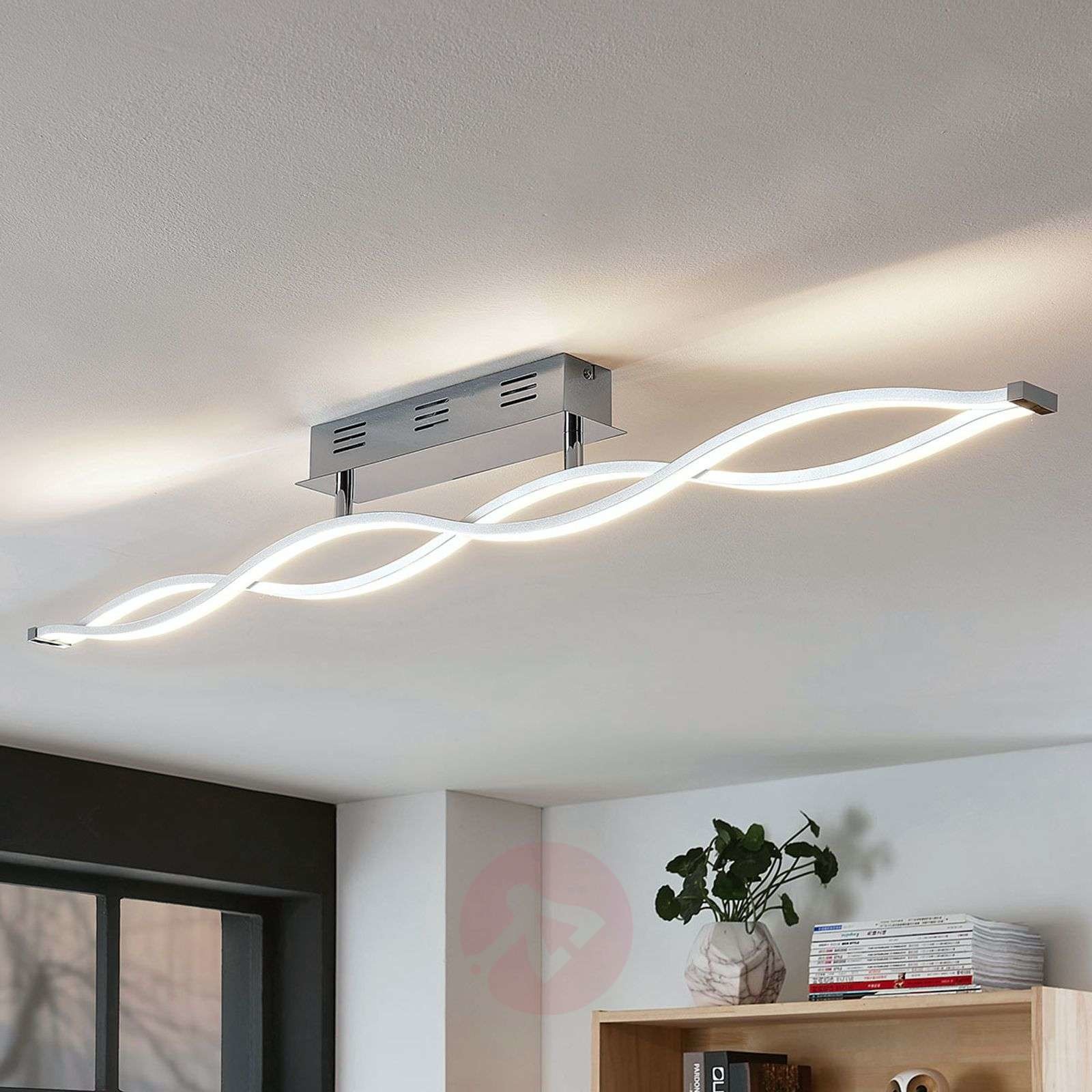 Lampenwelt com Lampa sufitowa LED Roan, o kształcie fali