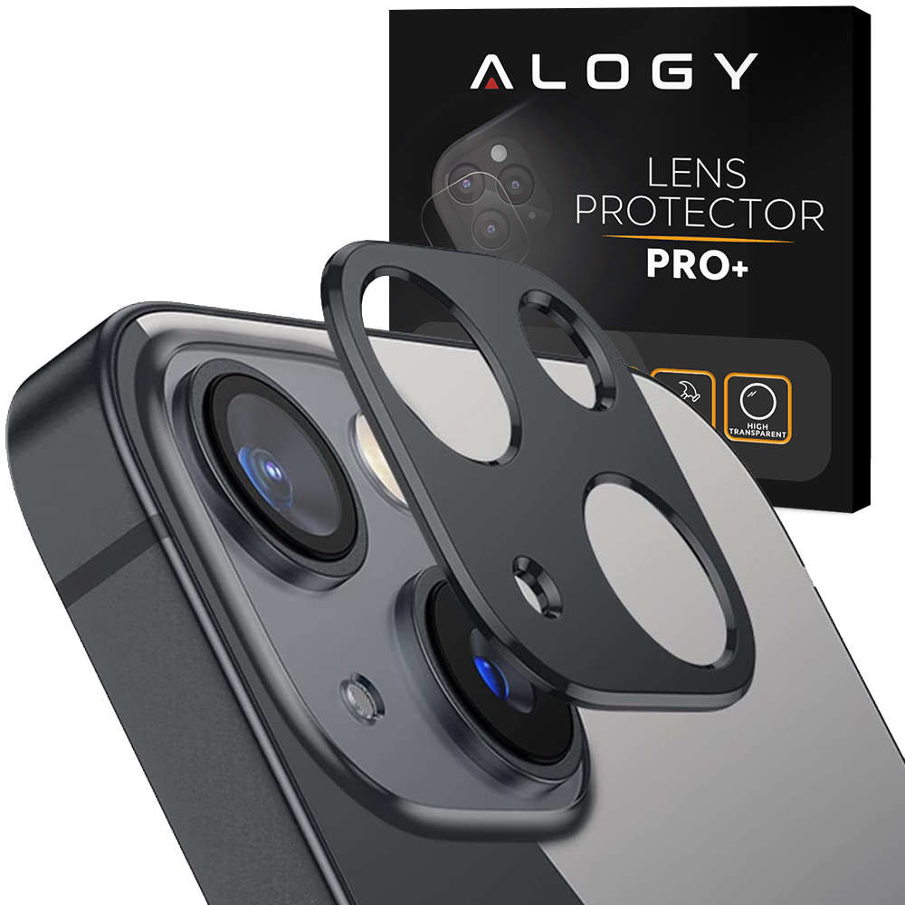Alogy Nakładka ochronna Alogy Metal Lens Cover do Apple iPhone 13 13 Mini Black 11018X1