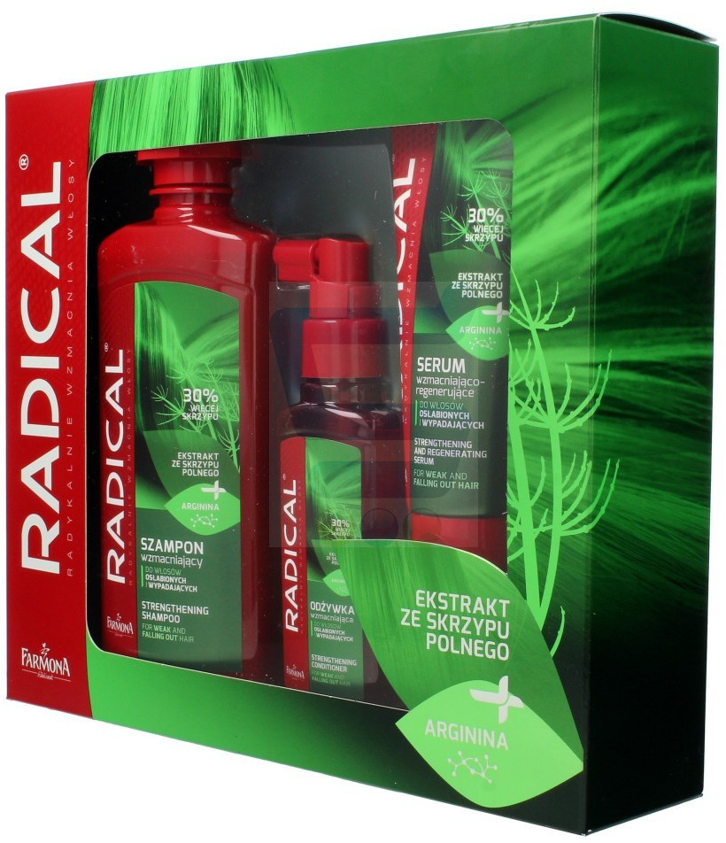 Farmona Zestaw prezentowy Radical Szampon do włosów 400 ml + Serum do włosów 100 ml + Odżywka do włosów 100 ml