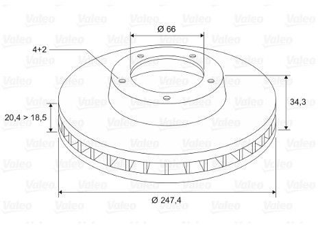 VALEO tarcza hamulcowa x2 przod 186194  186194