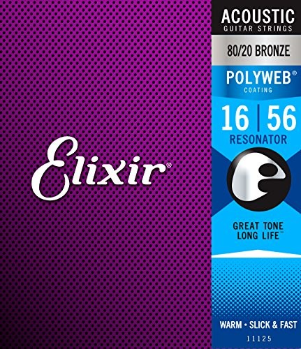 Elixir gitara zestaw strun do akustyki gitara (1, 80/20 z brązu, oryginalna polyweb powłoką, rezonator 0.010  0.056) E11125