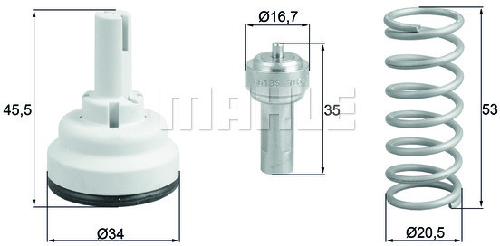 MAHLE Termostat, środek chłodzący MAHLE TX 182 87D TX 182 87D