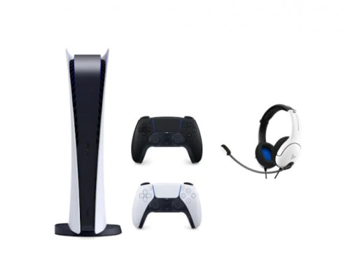 Sony PlayStation 5 Digital Edition + Kontroler DualSense Czarny + słuchawki