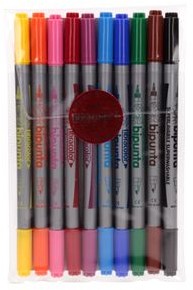 Fibracolor Flamastry 10kol dwustronne Bipunta VE0909