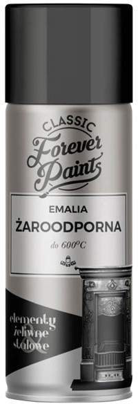 Forever paints Emalia żaroodporna do 600°C Forever Paints 400 ml czarna