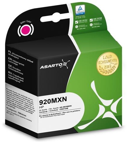 Asarto Tusz do HP 920MXN | CD973AE | 700 str. | magenta polcan-AS-H920MXN