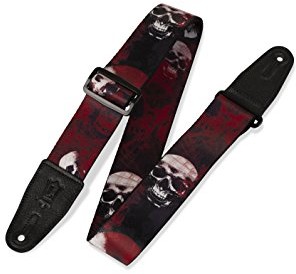 Levy's Leathers Rodzaj levy kroki Sonic MPS2 podkładka pasek  093 gitara Blood Skulls (5,1 cm, poliester)