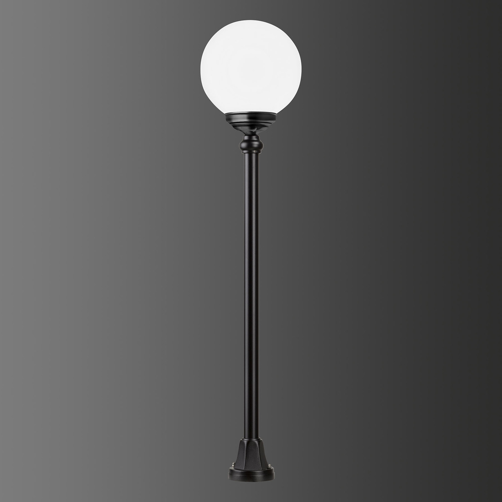 LCD Słupek ogrodowy 1142 kulisty klosz, czarny/biały