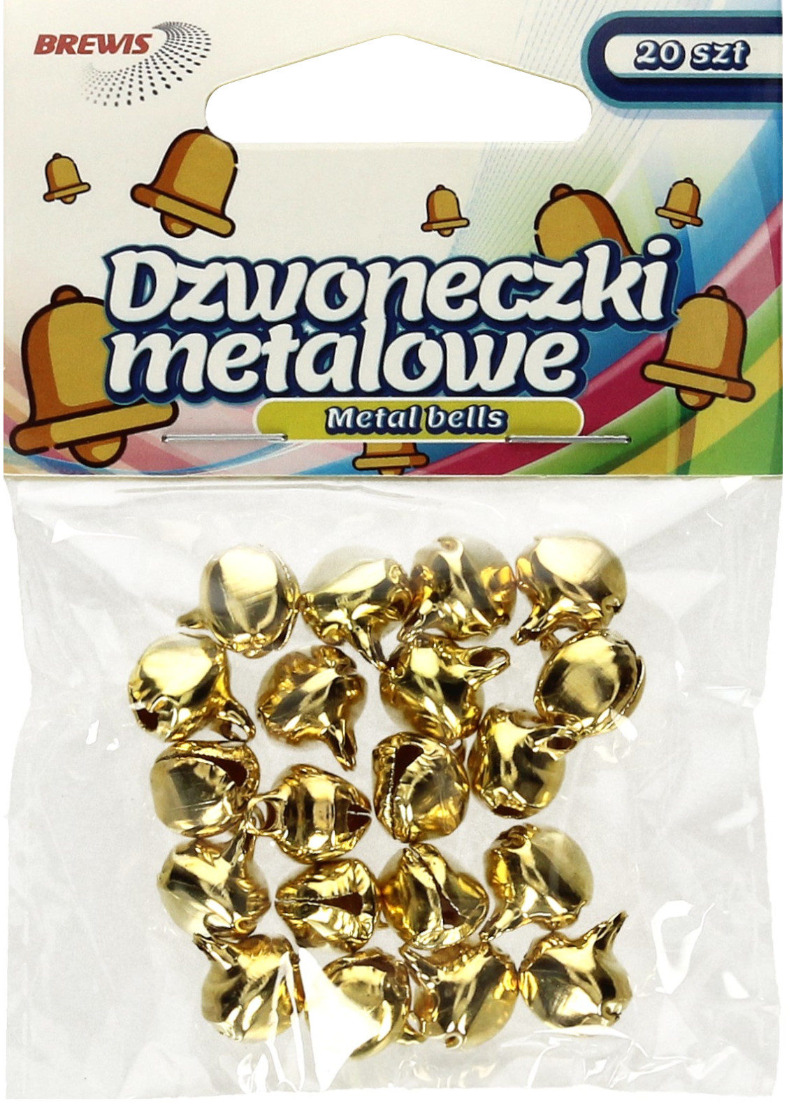 BREWIS Dzwoneczki metalowe 1.2cm złote (20) Brewis
