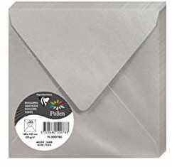 Clairefontaine Pyłek by 50078 °C envelope 140 MM, srebrny