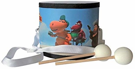 Drache Kokosnuss Smok orzech kokosowy bęben marszowy ze sztucznym futrem, 2 pałeczki i pasek do noszenia