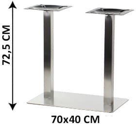 Stema SH Podstawa stolika podwójna SH-3003-1/S/6, (stelaż stolika), stal nierdzewna szczotkowana, nogi 6x6 cm SH-3003-1/S/6