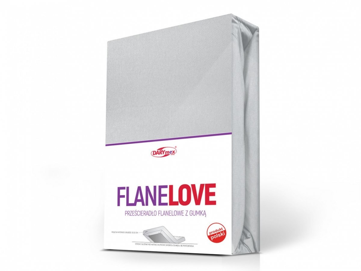 Darymex Prześcieradło flanela z gumką POPIEL/180x200 PFLAG180X200/POPIEL