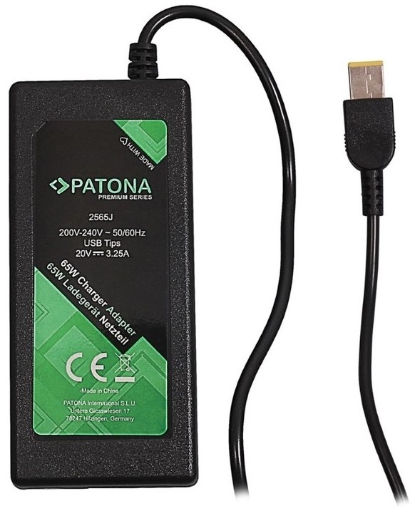 Patona Immax Ładowarka 20V/3,25A 65W Slim tip IBM/Lenovo PREMIUM