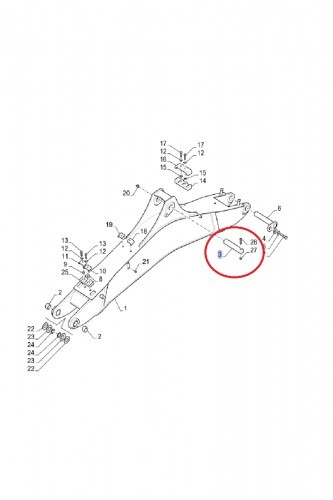 NEW HOLLAND CASE Sworzeń ramienia koparki CNH 59.8x263mm - 87590903 87590903