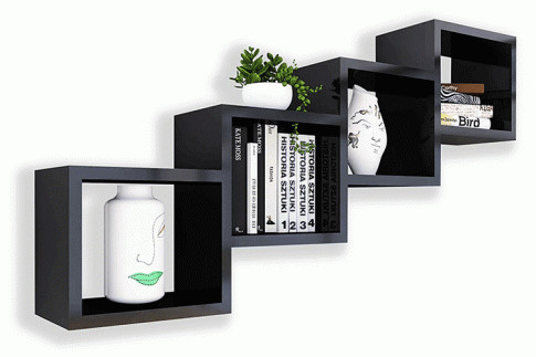 Czarna wisząca półka w stylu loft G3-T23