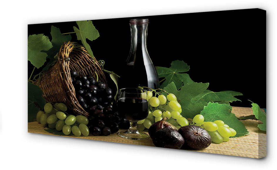 PL Tulup Obrazy na płótnie Kosz liście winogrono wino 120x60cm