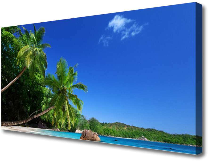 PL Tulup Obraz Canvas Palma Drzewa Plaża Krajobraz 140x70cm