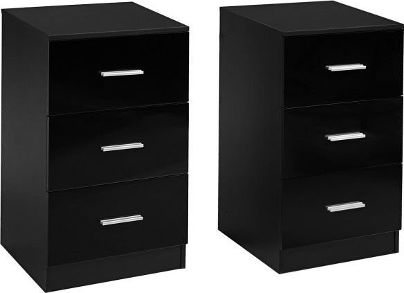 Costway Zestaw 2x szafka biurowa z 3 szufladami HW64165BK-2