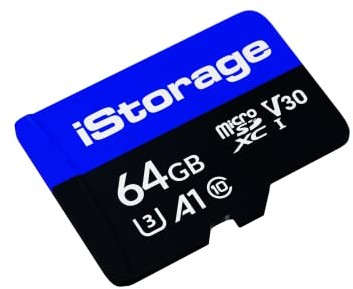 iStorage iStorage Karta microSD 64 GB | Szyfrowanie danych zapisanych na iStorage kart microSD za pomocą pamięci flash USB datAshur | Kompatybilny tylko z dyskiem SD IS-MSD-1-64