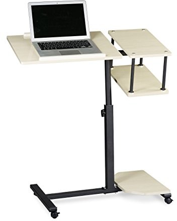 Relaxdays stolik na laptopa z regulacją wysokości XL wys. x szer. x gł.: 100 x 77 x 40 cm Duży stolik na notebooka jako stolik kawowy i stolik pomocniczy z 4 rolkami z hamulcami do tabletu z półką na  10020397_550
