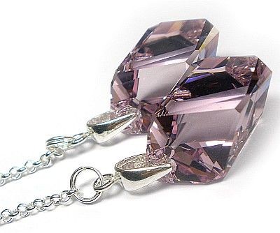 Swarovski kolczyki SREBRO długie 22AMT CERTYFIKAT