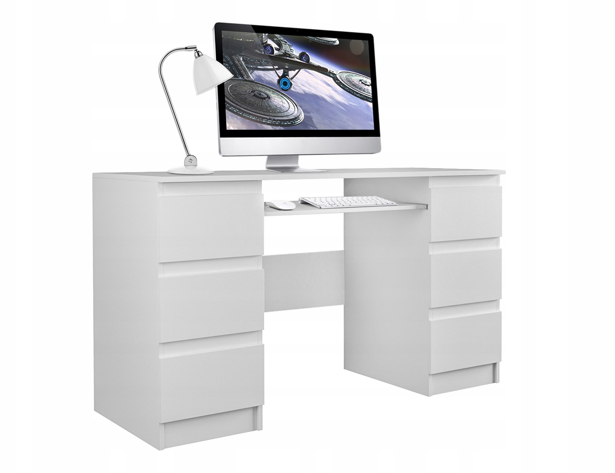 Białe Biurko z szufladami Tokio - biurko do pracy