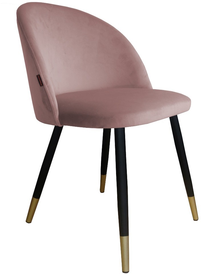 Atos Krzesło CLAUDINE 1 VELVET GOLD różowe tapicerowane COLINGOLD-MG58