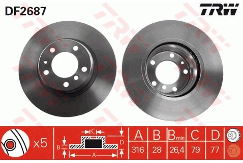 TRW Tarcza hamulcowa DF2687