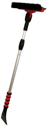 PETEX Petex 46030000 zmiotka/skrobaczka do szyb ze ściągaczem do wody, na teleskopowej rączce, zakres ruchu zmiotki 90°, długość rączki 86 - 132 cm 46030000