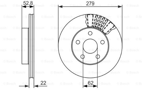 BOSCH Tarcza hamulcowa przednia, 0 986 479 618  0986479618