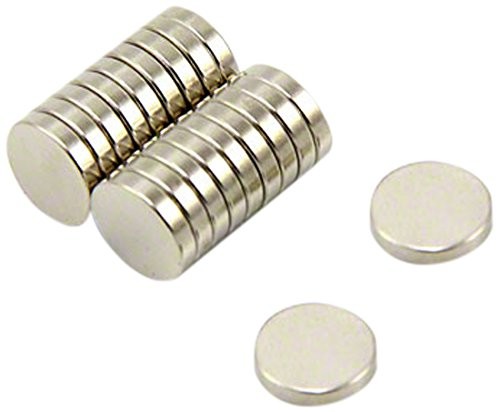 first4magnets Magnes neodymowy   o średnicy 10 MM, 2 MM grubsza N52 najsilniejszymi Grades  1,6 kg siły przyciągania opakowanie 2 sztuki, F670-N52  20