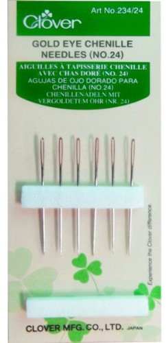 Clover 234/nr 24 igły z pozłacanego igielne Chenille 24 234/24