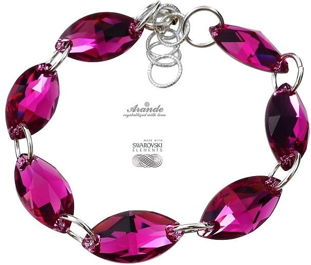 Swarovski Arande Elegancka Bransoletka FUCHSIA SREBRO 4198396418
