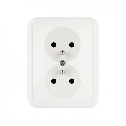 Karlik LIZA GPT-2Z Gniazdo podwójne z uziemieniem 2x2P+Z białe