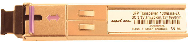 Optec Optec SFP 1.25Gbps SC SM 80km WDM TX 1550/RX1490