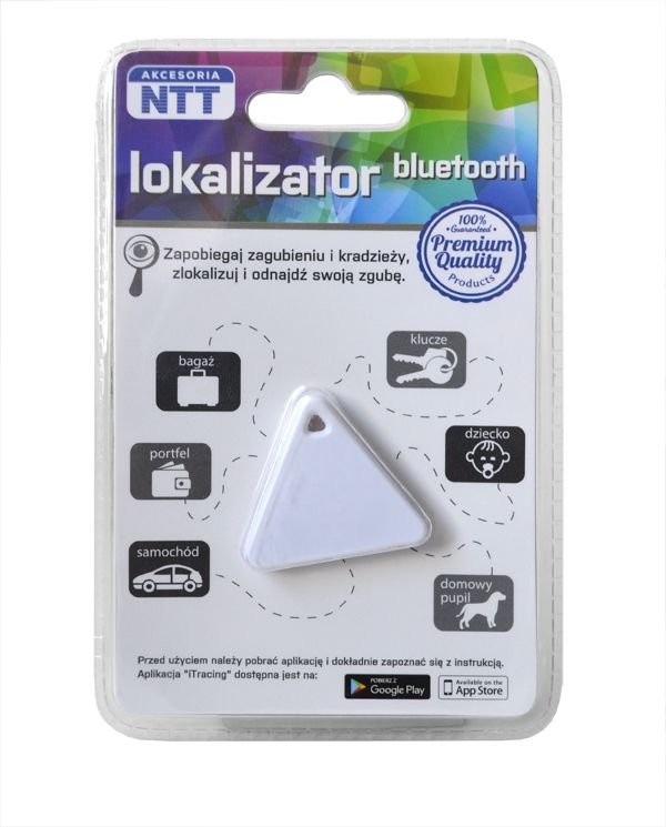 Gadżet NTT TRACKER lokalizator bluetooth typ trójkąt kolor biały NTT ACBT001W