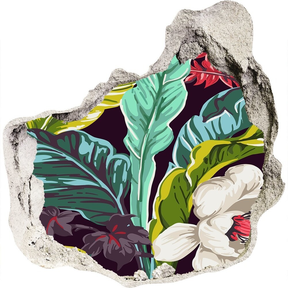 Wallmuralia.pl Okleina 3D dziura na ścianę Tropikalne kwiaty