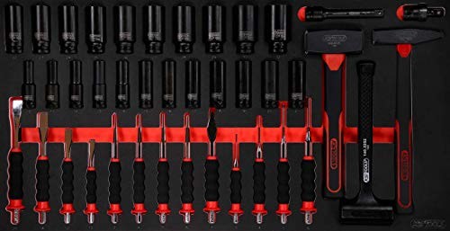 KS Tools 813.0040 PERFORMANCEplus zestaw narzędzi 40-częściowy młotek, dłuto i nasadki udarowe 813.0040