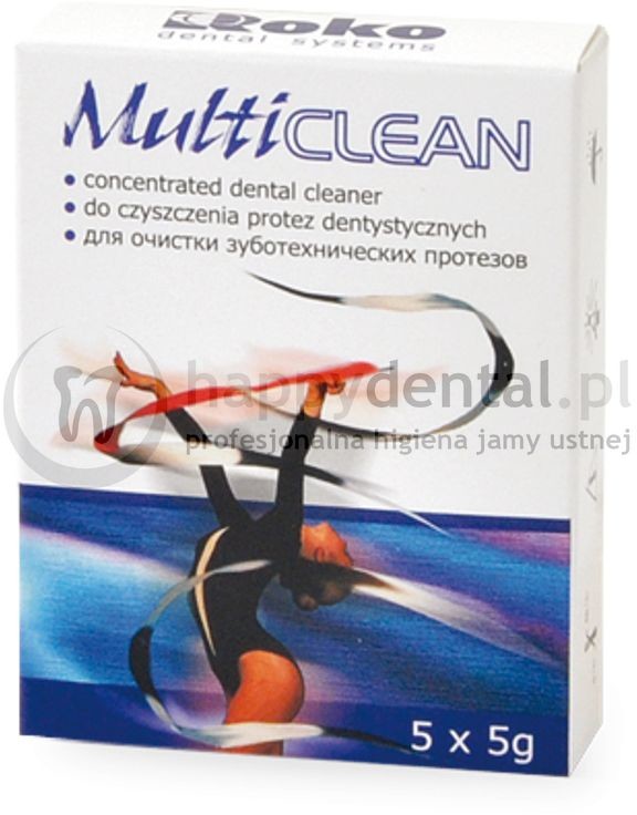 Roko ROKO MULTICLEAN Dental Cleaner 5x5g - specjalistyczny proszek do czyszczenia protez termoplastycznych oraz z akrylu i metalu