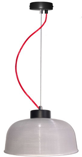 LEDEA Ledea lampa wisząca Liverpool II E27 przezroczyste szkło czerwona kabel 50101288