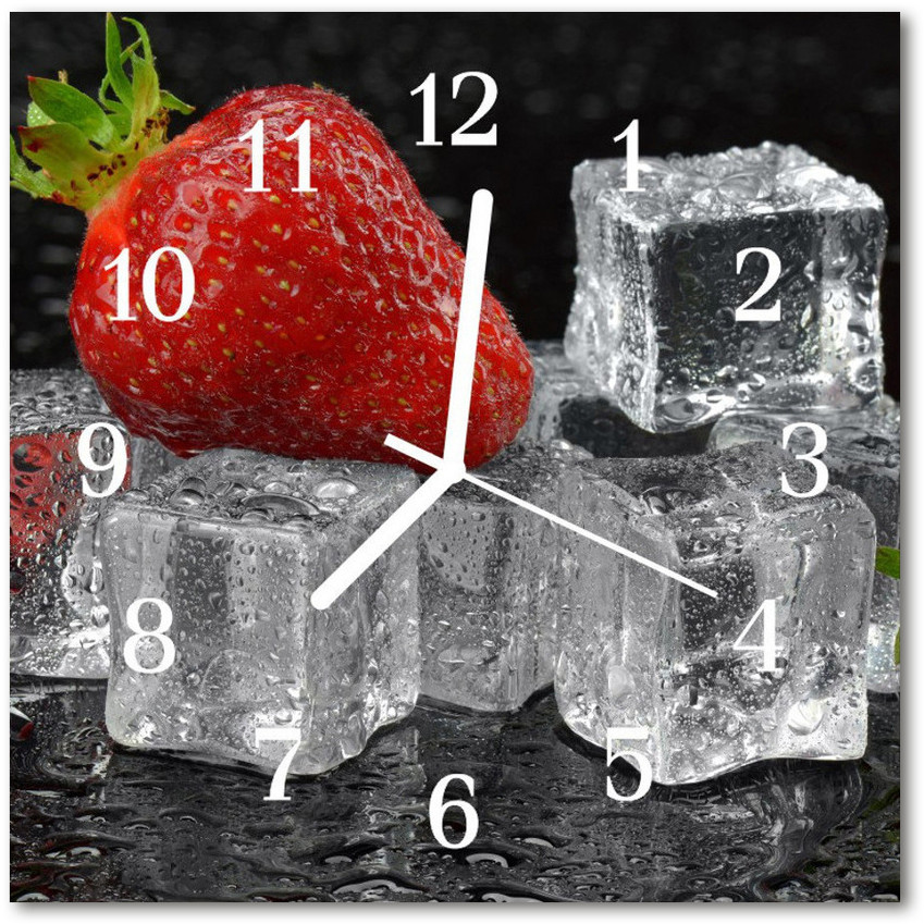 tulup pl Zegar szklany kwadratowy Lody truskawkowe 30x30cm