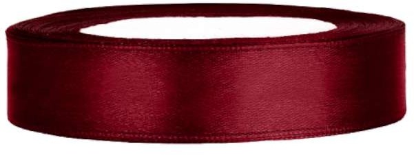 PartyDeco Tasiemka satynowa, bordowa, 12 mm / 25 m TS12-082