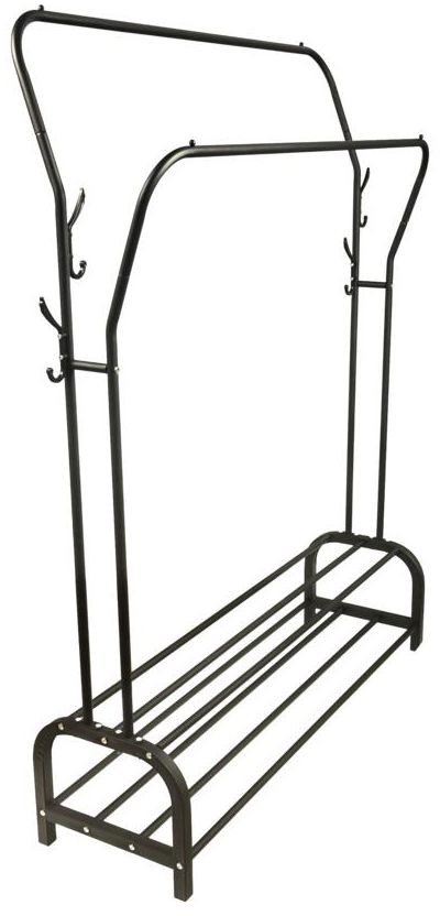 Wieszak na ubrania stojący Loft czarny podwójny 110 cm